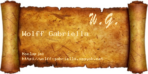 Wolff Gabriella névjegykártya